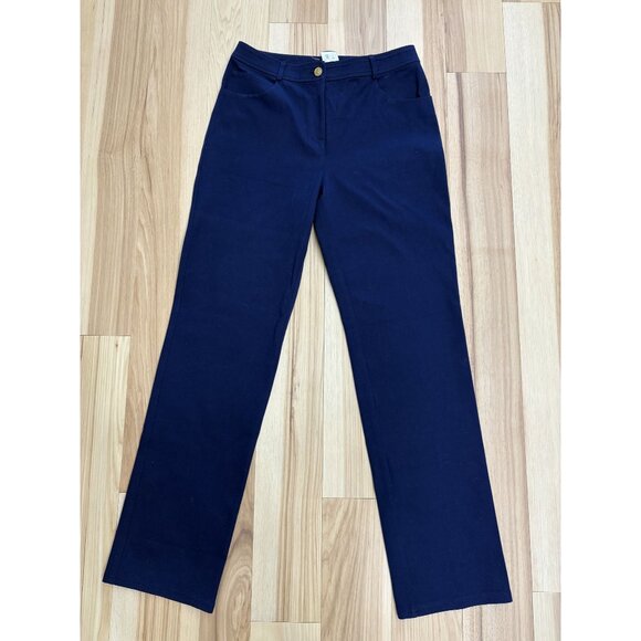 St. John Blue Navy Casual Straight Leg Pants NWT 8 - Picture 1 of 5